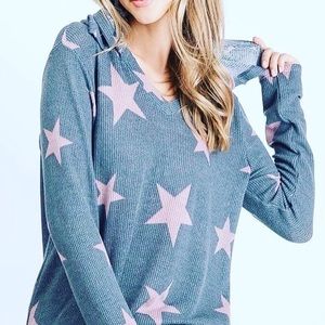 Star Print Hoodie